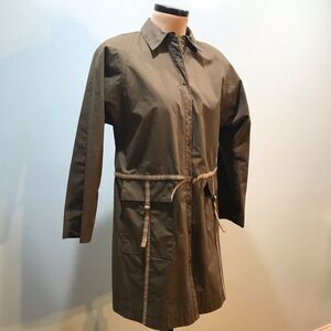 Worth Olive Green Trench Rain Jacket S Contrast Detailing